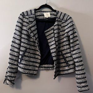 Tweed Loft Blazer - Black/White/Blue - Euc - image 1